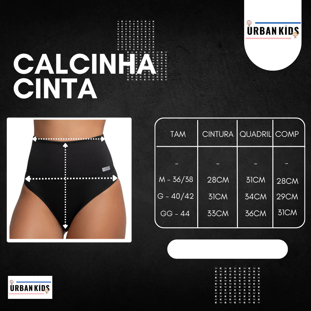 Kit 3 Calcinhas Modeladora Cinta Pós Parto Seca Barriga Compressão Redutora De Medidas Cós Alto