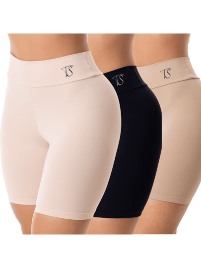 KIT 2 Short Segunda Pele Cos Alto Duplo Bermuda Anagua Modelador Lingerie