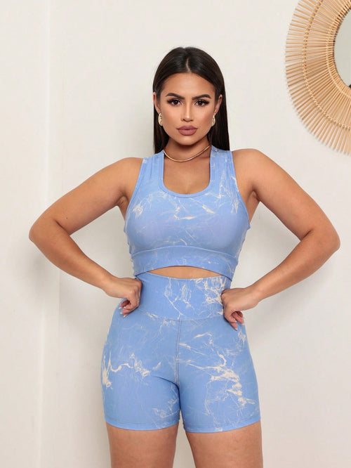 Conjunto de Academia  Moda Fitness Tye-die Feminino