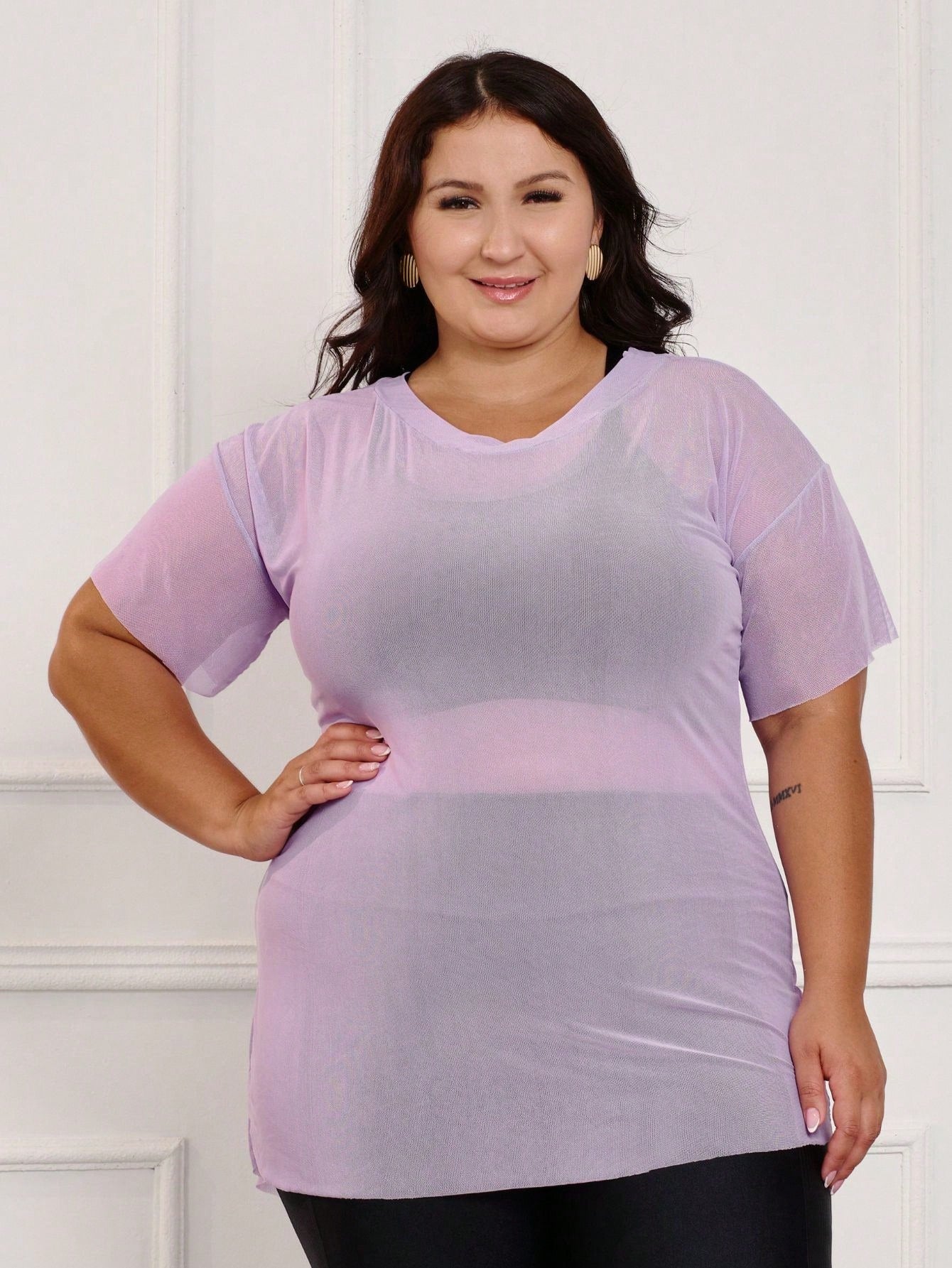 Blusa de tule Plus Size