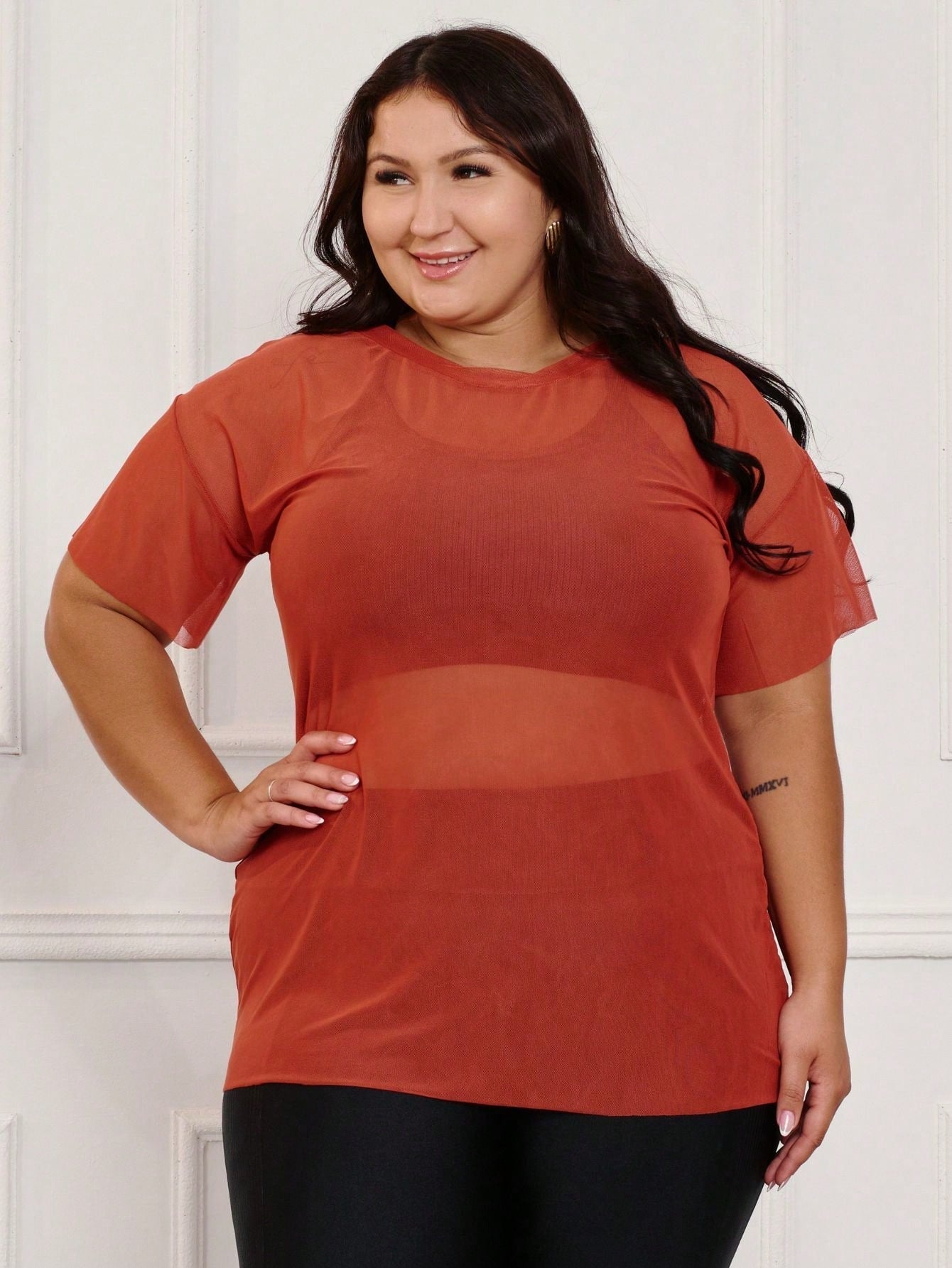 Blusa de tule Plus Size