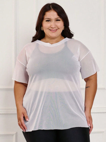 Blusa de tule Plus Size