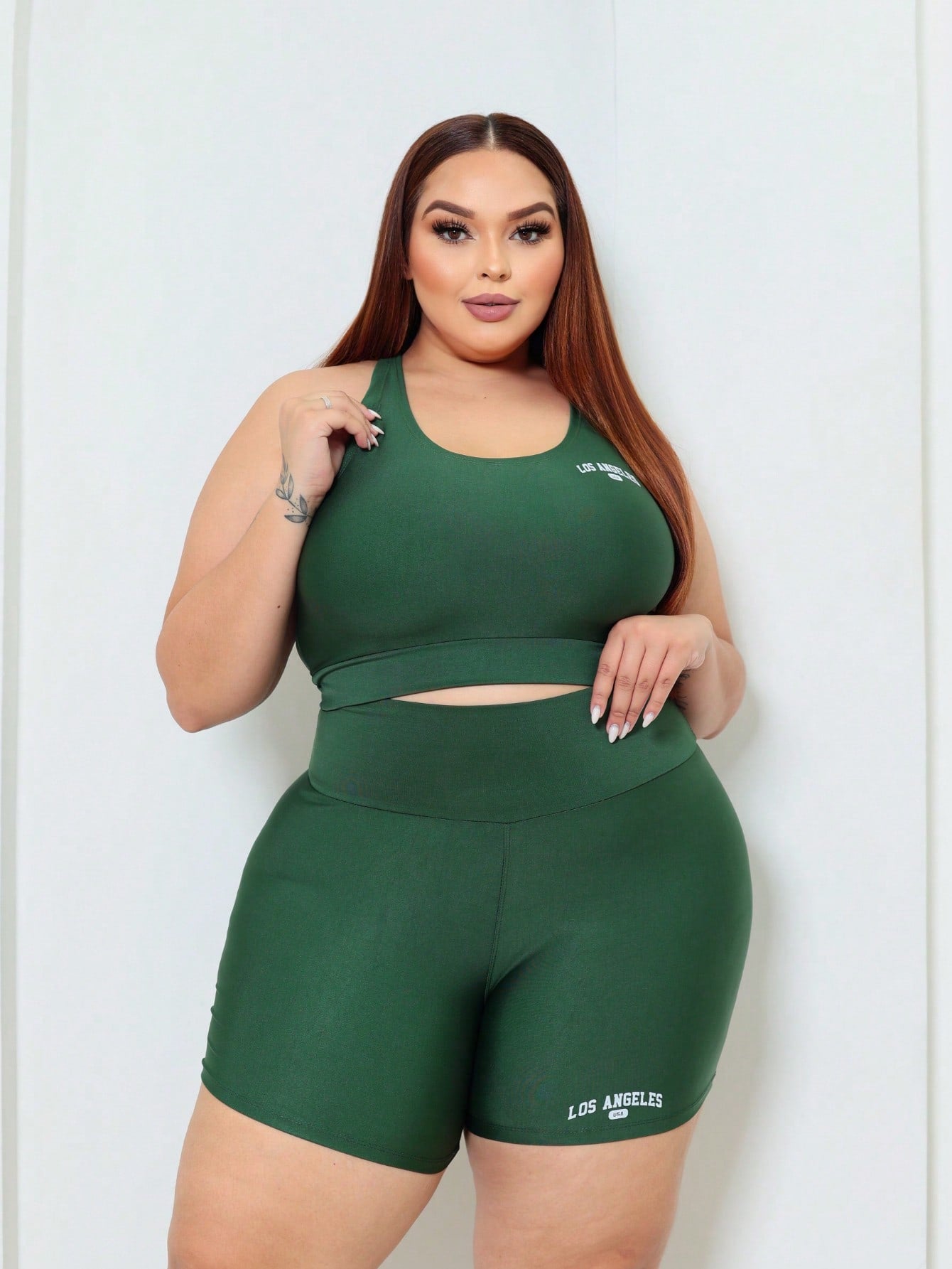 Conjunto Top Short Academia Los angeles plus size