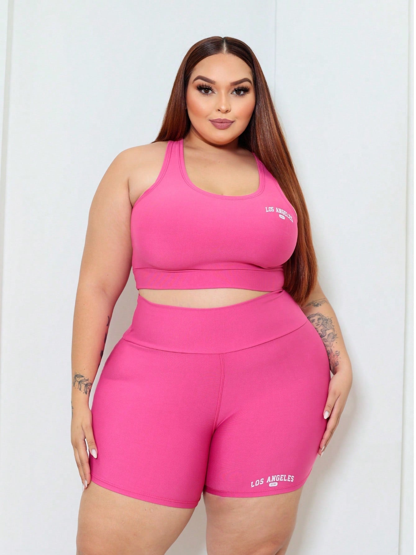 Conjunto Top Short Academia Los angeles plus size