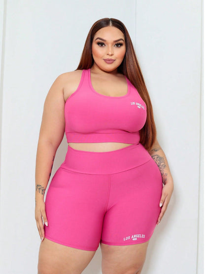 Conjunto Top Short Academia Los angeles plus size