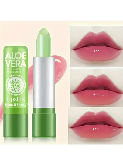 Batom que Muda de Cor, Protetor Labial Hidratante de Aloe Vera que Muda de Cor, Ferramenta de Beleza Protetor Labial Festa Junina