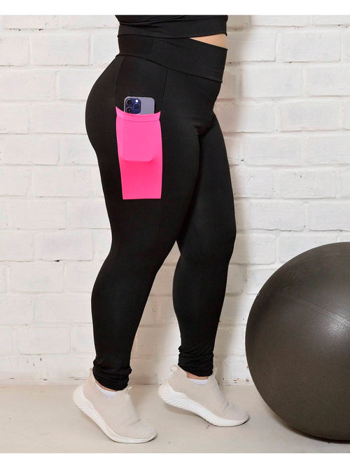 Calça com Bolso Intencional Plus Size Cintura Modeladora Nao fica Transparente