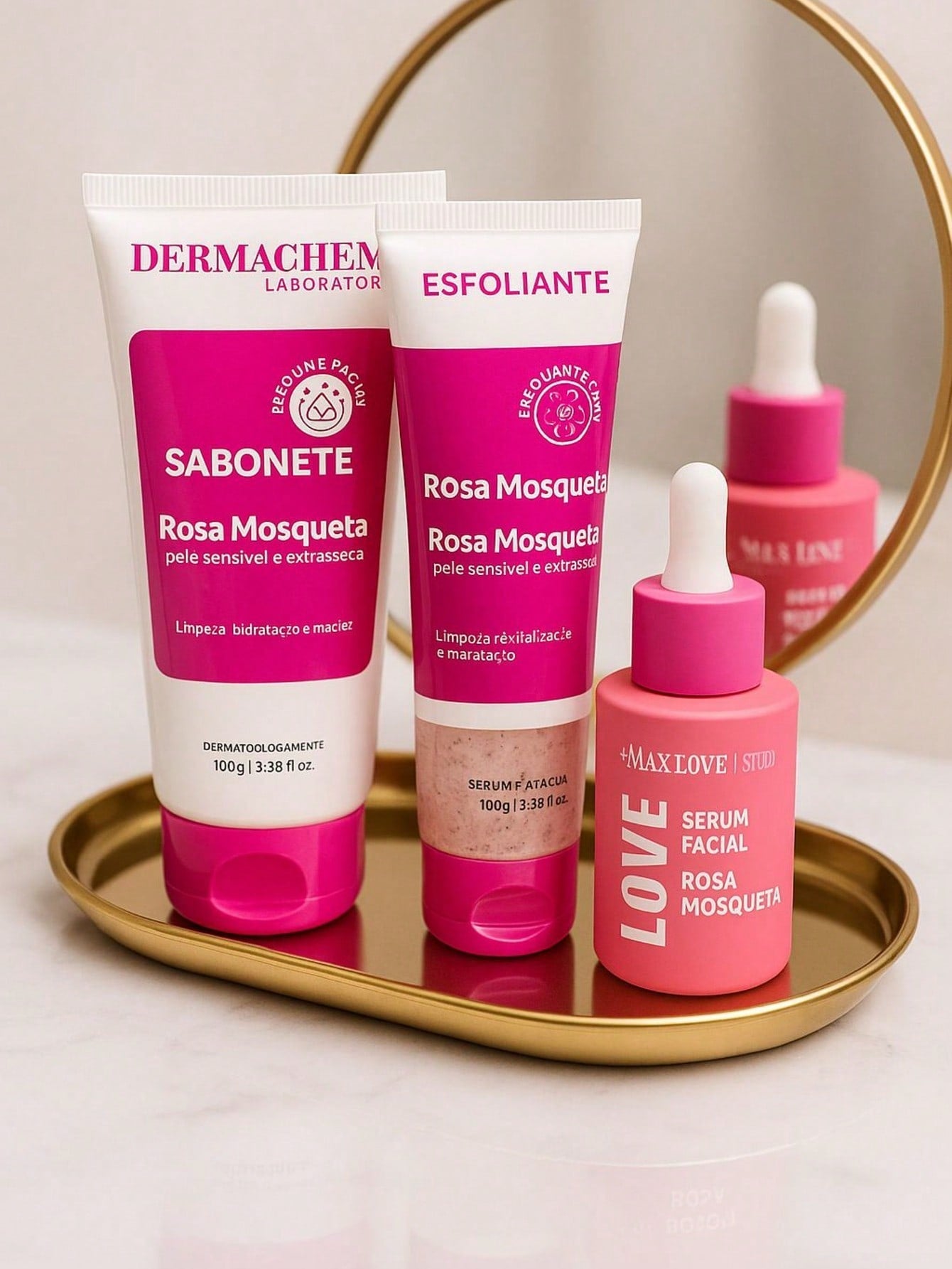 Kit Rosa Mosqueta Revitalizção Super Hidratante 3 Unidades - / Sabonete / Esfoliante / Serum rosa Mosqueta /