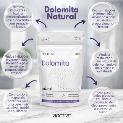 🌿 Dolomita Cosmética Labotrat 200 g – Argila Clareadora para Tratamento Facial e Corporal ✨