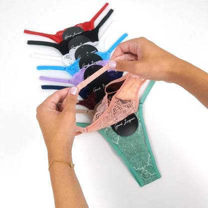 Kit 5 calcinhas Fio Dental De Renda com Regulagem Calcinha Feminina Lingerie