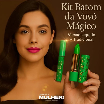 Gloss Labial Mágico Lip Verde Fica Rosa Liquido ORIGINAL LANÇAMENTO +Batom Verde da Vovó ORIGINAL