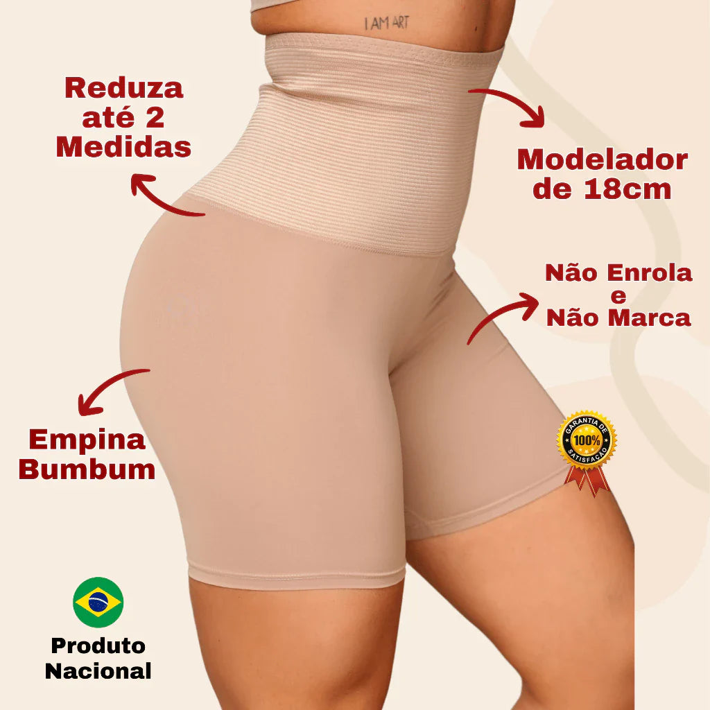 Short Empina Bumbum Ajuda Emagrecimento Com Cinta Modeladora Efeito lifting Com Compressão