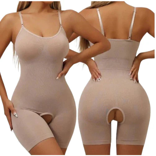 Cinta Modeladora Corpo Inteiro Com Abertura Camiseta Lingerie Feminina Alta Compressão Pós Parto