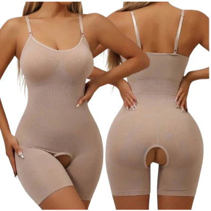 Cinta Modeladora Corpo Inteiro Com Abertura Camiseta Lingerie Feminina Alta Compressão Pós Parto