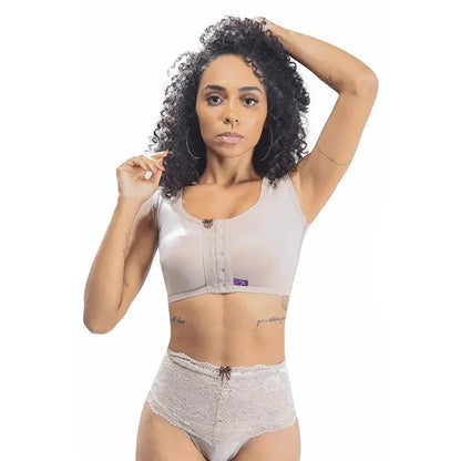 Sutiã Pós-Cirúrgico com Fecho Frontal – Alta Compressão e Alça Regata