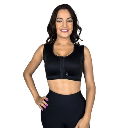 Sutiã Pós-Cirúrgico com Fecho Frontal – Alta Compressão e Alça Regata