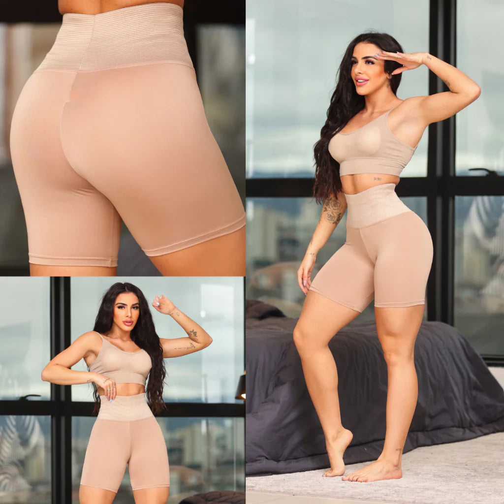 Short Empina Bumbum Ajuda Emagrecimento Com Cinta Modeladora Efeito lifting Com Compressão