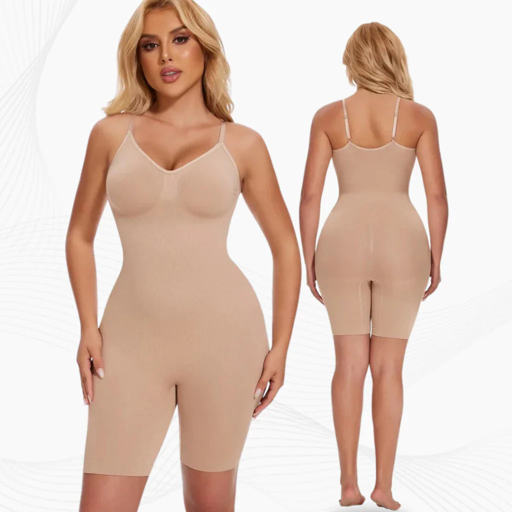 Macacão Cinta Modeladora Corpo Inteiro Pós-Parto Alta Compressão Sem Costura Body Redutor Microfibra Plus Size