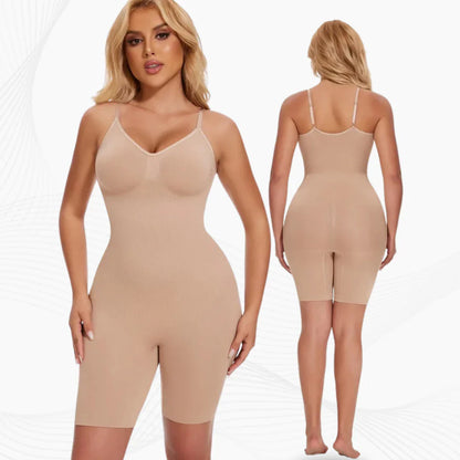 Macacão Cinta Modeladora Corpo Inteiro Pós-Parto Alta Compressão Sem Costura Body Redutor Microfibra Plus Size