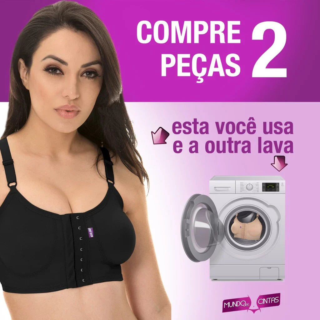 Sutiã Com Reforço Pós-cirúrgico Mamoplastia prótese silicone