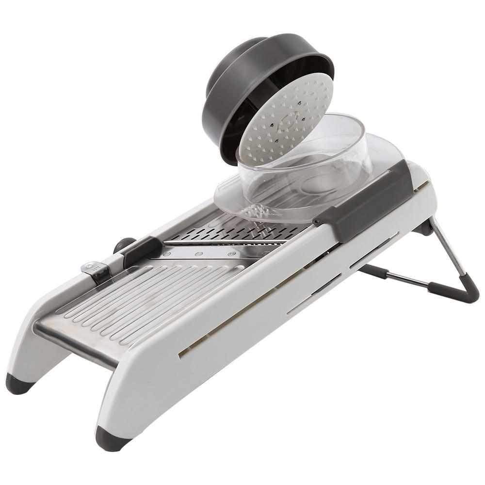 MaxSlicer® - Cortador De Legumes Mandoline Fatiador Ralador Com Regulagem Em Inox Profissional Multifuncional