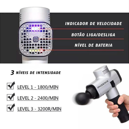 Massageador Muscular Profissional - Pistola Phoenix Body Shaping