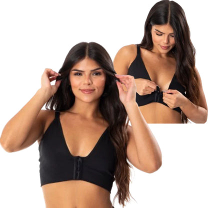 Kit 2 Sutiã Sustentação Pós Cirúrgico Reforçado Abertura Frontal Mamoplastia Operatório Mastopexia