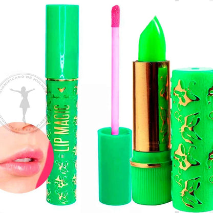 Gloss Labial Mágico Lip Verde Fica Rosa Liquido ORIGINAL LANÇAMENTO +Batom Verde da Vovó ORIGINAL